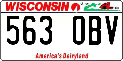 WI license plate 563OBV