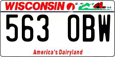 WI license plate 563OBW