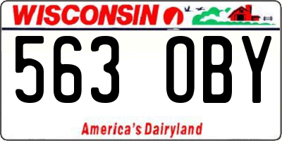 WI license plate 563OBY