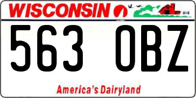 WI license plate 563OBZ