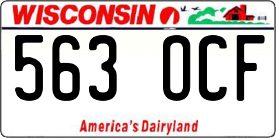 WI license plate 563OCF