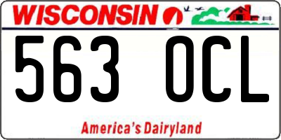 WI license plate 563OCL