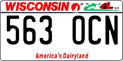 WI license plate 563OCN