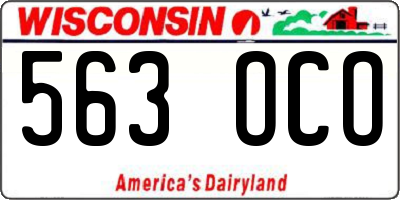 WI license plate 563OCO