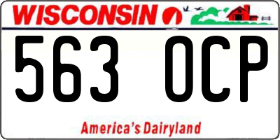 WI license plate 563OCP