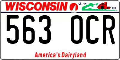 WI license plate 563OCR