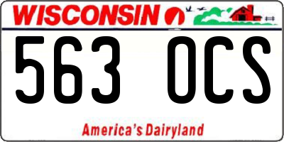 WI license plate 563OCS