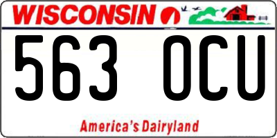 WI license plate 563OCU