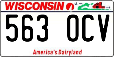 WI license plate 563OCV