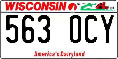 WI license plate 563OCY
