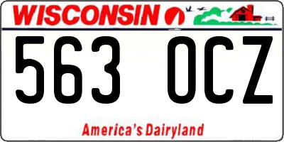 WI license plate 563OCZ