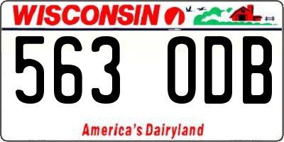 WI license plate 563ODB