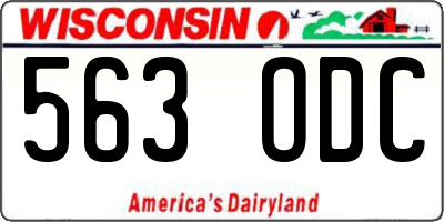 WI license plate 563ODC