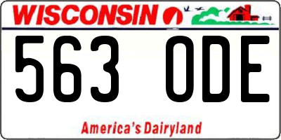 WI license plate 563ODE