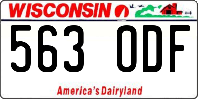 WI license plate 563ODF