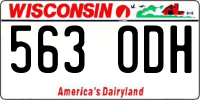 WI license plate 563ODH