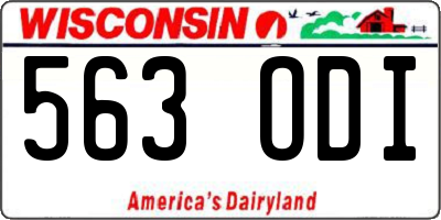 WI license plate 563ODI