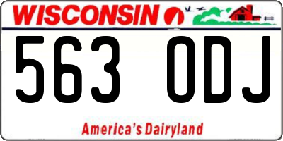 WI license plate 563ODJ