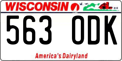 WI license plate 563ODK