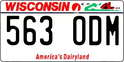 WI license plate 563ODM