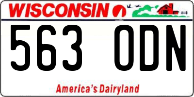 WI license plate 563ODN