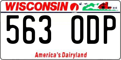WI license plate 563ODP