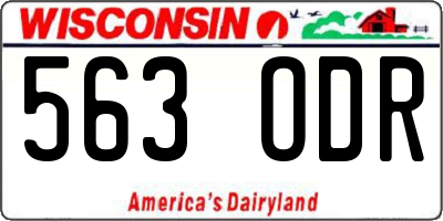 WI license plate 563ODR