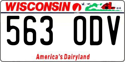 WI license plate 563ODV