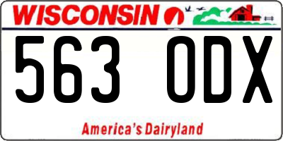 WI license plate 563ODX
