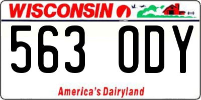 WI license plate 563ODY
