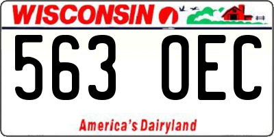 WI license plate 563OEC