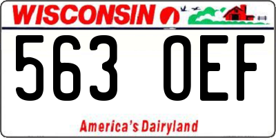 WI license plate 563OEF