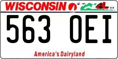 WI license plate 563OEI