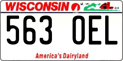 WI license plate 563OEL