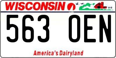 WI license plate 563OEN