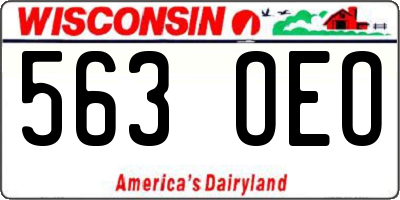 WI license plate 563OEO
