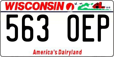 WI license plate 563OEP