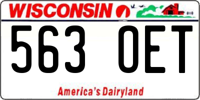 WI license plate 563OET