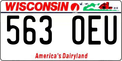 WI license plate 563OEU