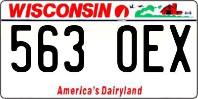 WI license plate 563OEX