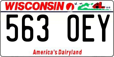 WI license plate 563OEY