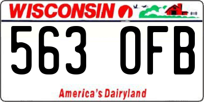 WI license plate 563OFB