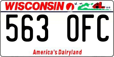 WI license plate 563OFC