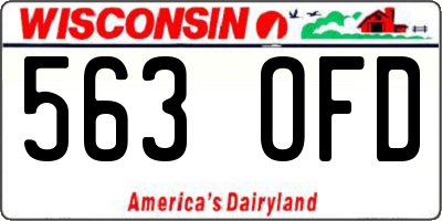 WI license plate 563OFD