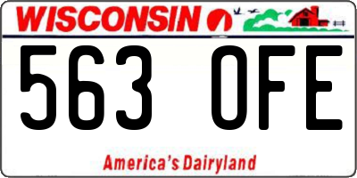 WI license plate 563OFE