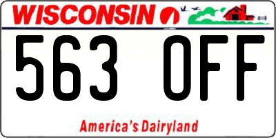 WI license plate 563OFF