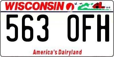 WI license plate 563OFH