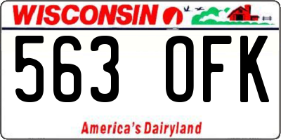 WI license plate 563OFK