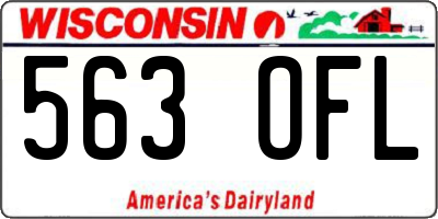 WI license plate 563OFL
