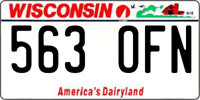 WI license plate 563OFN